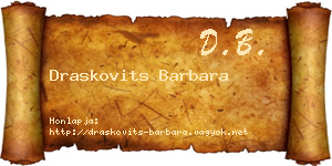Draskovits Barbara névjegykártya