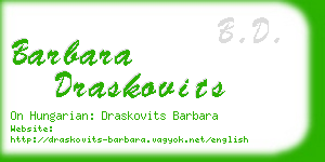 barbara draskovits business card